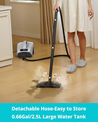 Steam Cleaner: 40s Fast Heating-0.66Gal (2.5L) Large Tank-21 PCS Kit-No Cooling-Refill Anytime-Detachable Hose Multi Portable Steamer Mop for Home Car Bed Furniture Tile Grout Floor Cleaning - Image 4