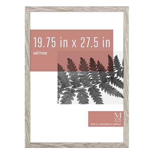 MCS Studio Gallery 19.75x27.5 Poster Frame Grey Woodgrain, Vertical & Horizontal Wall Hanging Large Picture Frame for Photos, Posters & Art Prints (1-Pack)