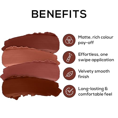 Image of RENEE Very Matte Pack of 4 Matte Lipsticks - Nudes, Intense Color Pay Off, Full Coverage, Long Lasting & Weightless, Easy Glide Formula With Velvety Finish, Suitable for All Occasion & Gifting