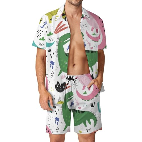 Ensemble hawaïen dinosaure coloré idéal pour vos journées à la plage et barbecues d'été