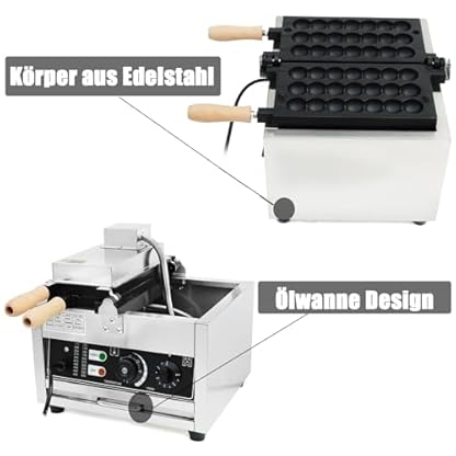 Futchoy Waffeleisen für 6 Stielwaffeln mit Edelstahl Gehäuse Waffeleisen für Waffelsticks 1500W Waffelautomat Waffelmaschine Waffle Maker mit antihaftbeschichteten Backplatten Hog Dog – Bild 6