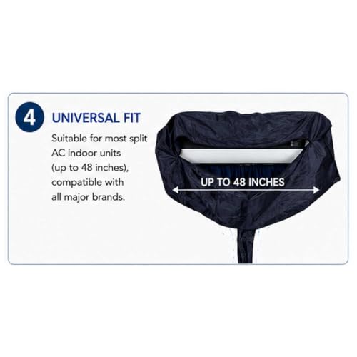 Image of Polyester Waterproof Split AC Indoor Unit Wash Cleaning Bag Cover | Reusable AC Service Cover for Coil Cleaning, Dust & Splash Protection (Parachute Fabric, 44)
