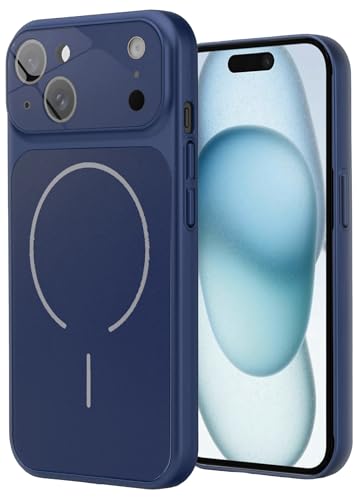 Image of SHINESTAR iPhone 15 Case - Premium Shockproof Protective Cover, Wireless Charging Compatible, Slim & Durable Luxury Back Cover with Camera Protection (Blue)