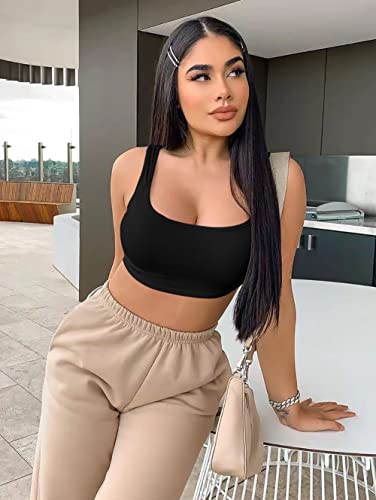 GOBLES Women's Sexy Summer Basic Solid Sleeveless Stretch Crop Tank Top2