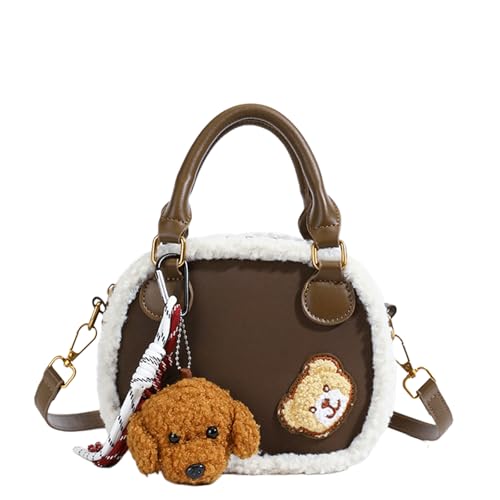 Suede Purse Cute Furry Suede Bag with Cute Charms for Women Vintage Alt Crossbody Purse Trendy Everyday Square Handbag 2025