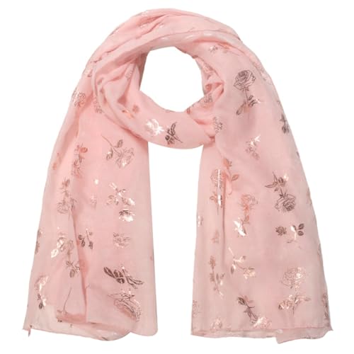 Lightweight Rose Flower Scarf for Women Fashion Head Cover Hijab Scarf Shawl Wraps