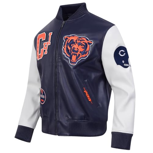 Pro Standard Mens NFL Chicago Bears Best of Jacket Midnight Navy/White 3XL - Image 2