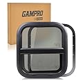GAMPRO RV Window 14" W*16" H Vertical Sliding Window Camper Windows Replacement with Net Screen and Trim Ring DOT Approved