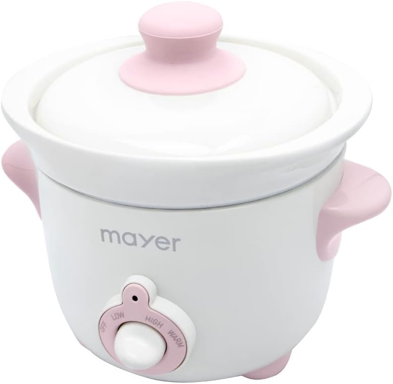 Mayer MMSC15-PK Slow Cooker top-down view with lid