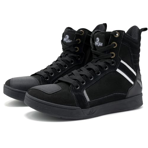 motorcycle boots mens shoes BORLENI Men's Motorcycle Riding Boots Road Street Cruiser Commuter Shoes