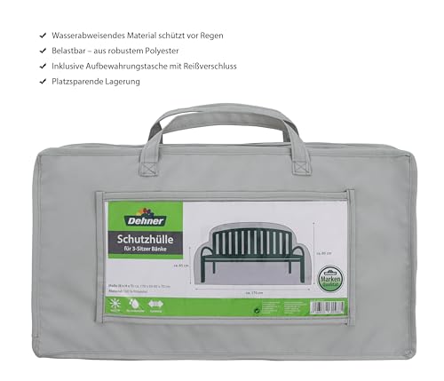 Funda para banco de jardín de poliéster Dehner gris: protección premium 3 plazas 3