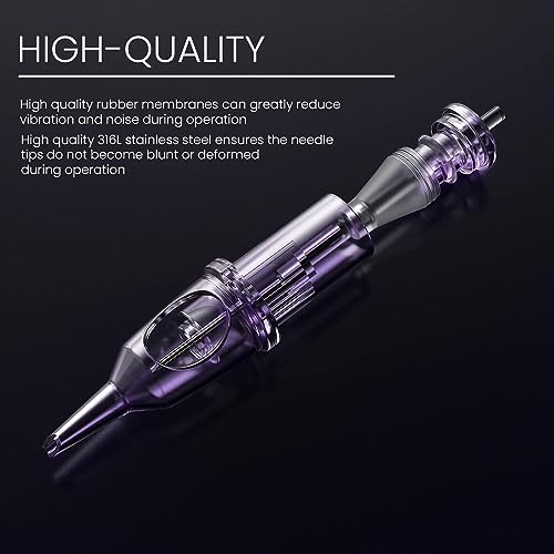 20Pcs #1209RL Assorted Tattoo Cartridge Needles - Sharply 316L Stainless Steel Cartridges for Precise, Steady Lines, Individually Packaged Round Liner Tattoo Needle