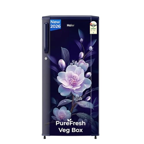 Image of Haier 165 L 1 Star Direct Cool Single Door Refrigerator with Diamond Edge Freezing Technology, Easy Clean Back, Large Vegetable Box (HED-171MEA-P, Marine Elegance, 2026 Model)
