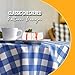 Exquisite Picnic Table Cover - 12 Pack Premium Round Plastic Tablecloth - Dark Blue & White Checkered BBQ Table Cover - Gingham Checkerboard Disposable Tablecloth 84 inch. Round