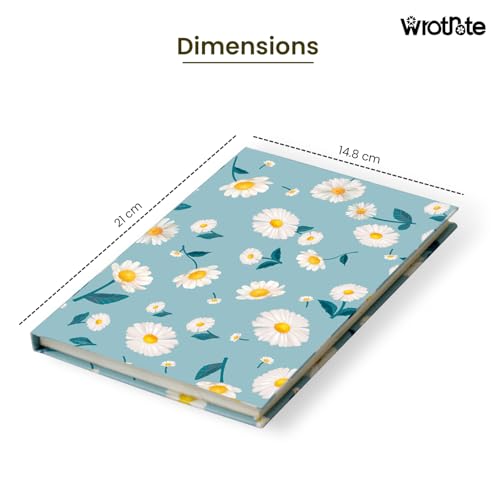 Image of Blue Blossom Floral A5 Diary Notebook, Water-Resistant Hardbound, 200 Ruled Pages 90 GSM, Diary for Women, Girls and Travel