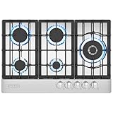 Empava 30' Built Cooktop in Stainless Steel with 5 Gas Stove Including A 18000 BTU Power Burner, 30IN, Silver