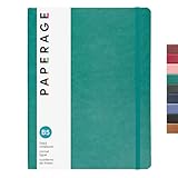 PAPERAGE Softcover Lined Journal Notebook (Teal), 176 Pages, Large B5 College Ruled Notebook, 7.6 inches x 10 inches - 100 GSM Thick Premium Paper, Soft Vegan Leather Journal for Home, Work & School