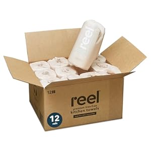 Reel Premium Recycled Paper Towels- 12 Rolls, 2-Ply Made From Tree-Free, 100% Recycled Paper – Eco-Friendly, Hypoallergenic and Zero Plastic Packaging