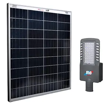 RealBuy Solar LED Street Light 40W with Integrated 36Ah LiFePo4 Battery and 75W Solar Panel (Cool White 6500k)