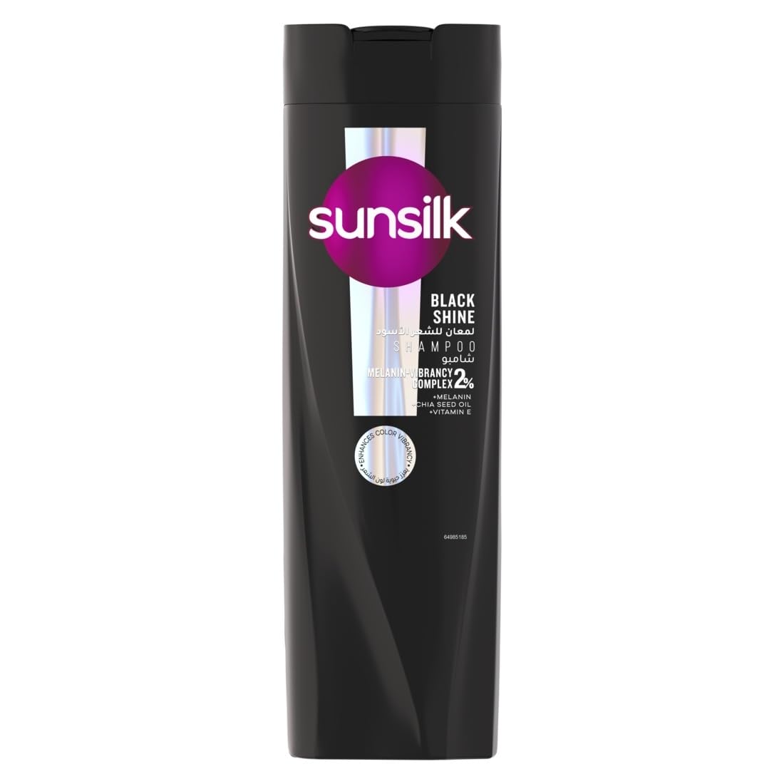 SUNSILK Shampoo, Black Shine, smoothens the hair's surface for a shiny and healthy appearance, 400ml