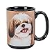 Gold and White Shih Tzu Dog Breed Traits Ceramic Stoneware 15 Ounce Mug