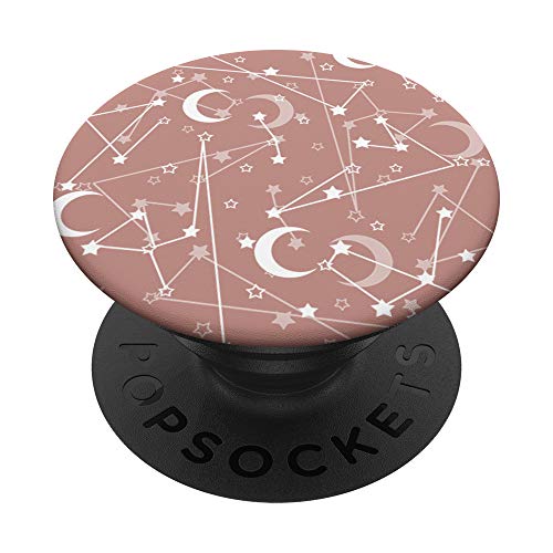 White Moon Constellation Astrology Zodiac Star Gazer Gift PopSockets PopGrip: Swappable Grip for Phones & Tablets