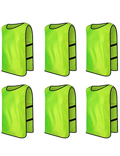 TopTie Scrimmage Training Vests Soccer Bibs Set of 6-Green-Child