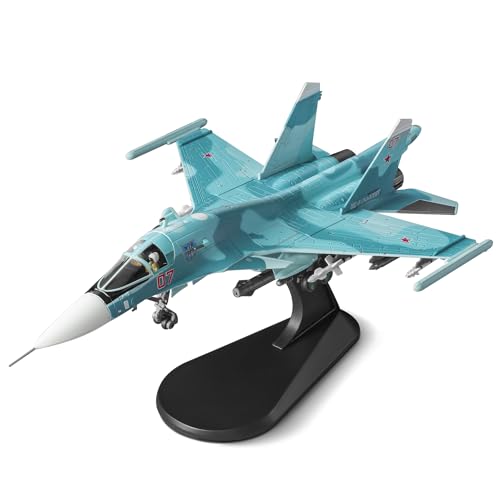 HANGHANG 1:100 Military Model Plane SU-34 Fullback Alloy Fighter Plane Model,Model Airplane for Collection and Displays