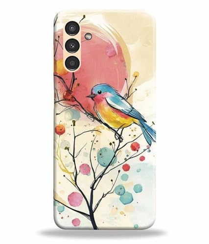 Image of Printed Hard Back Case Cover & Compatible for Samsung Galaxy M14 5G | Samsung M14 5G | Birds Painting Art (Multicolor) - D1199