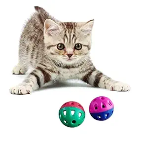 Pets Interactive Kitten Ball Toy with Bell Teaser, 1.5 Inches -Set of 2