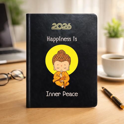 Printed Executive Notebook Diary 2026 PU Foam Padded Artificial L...