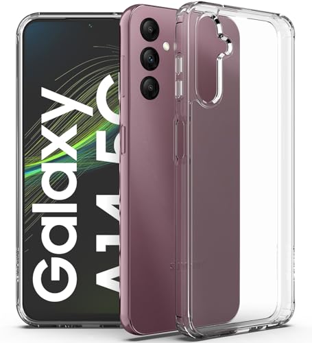 Image of KAPAVER Hybrid Shockproof Back Cover Case Compatible with Samsung Galaxy A14 (PC+TPU) (Clear)