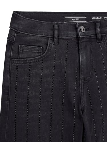 Guess Girls' 90s Black Stretch Denim Pants with Rhinestones3