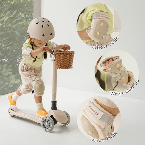 Momnlittle Kids Protective Gear Set Knee Pads, Elbow Pads, and Wrist Guards for Boys & Girls (3-7 Years) Adjustable Toddler Safety Gear with Mesh Carry Bag for Skating, Cycling, Skateboarding - Thumbnail 4