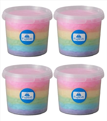 6色ミニバケツわたがし コットンキャンディ レインボー わたあめ 綿菓子 わたがし お土産 ギフト 誕生日 (4個セット)