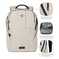 WENGER MX Light Laptop-Rucksack mit Tabletfach, Notebook bis 16 Zoll, Tablet bis 10 Zoll, 21 l, Business Uni Schulen Reisen, Beige, 653499 – Ansicht 4
