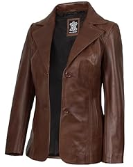 Surrey - Cognac Leather Blazer Jacket Women