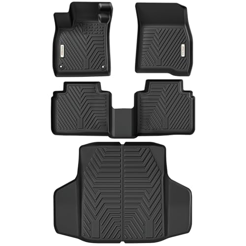 YITAMOTOR Floor Mats & Trunk Mat Fit for Honda Accord 2026 2025 2024 2023 (Gasoline & Hybrid) All Weather TPE Floor Liner Custom Fit for Accord Accessories 1st 2nd Row and Cargo Liners Black
