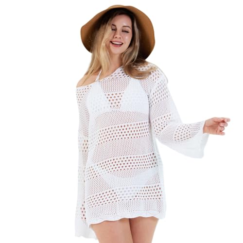 Swimsuit Coverup for Women with Sun Hat 2025 Summer Beach Bikini Bathing Suit Cover Ups Crochet Swimwear Tops