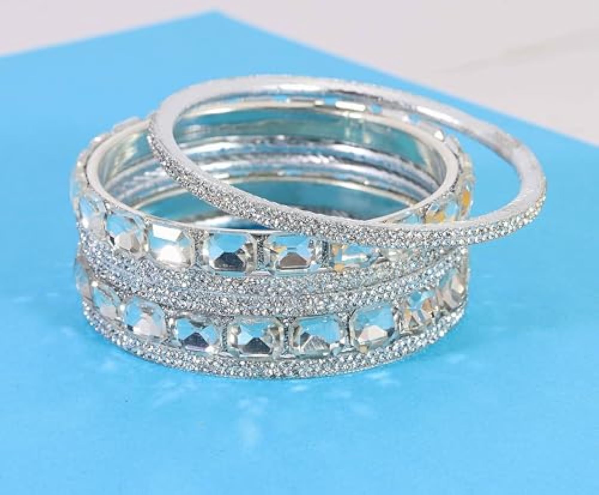 Metal with Diamond Bangles Kada Set For Bridal Chudi
