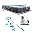 INTEX 26373EH Ultra XTR 32ft x 16ft x 52in Above Ground Swimming Pool Set with Sand Filter Pump and Deluxe Maintenance Cleaning Kit
