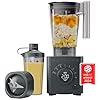 Chefman Obliterator 48 oz Countertop Blender for Smoothies 1380W Motor to Crush Ice Nuts and Frozen Fruit with Stainless Steel Blade Auto Blend Function Includes 20 oz Travel Jar Midnight