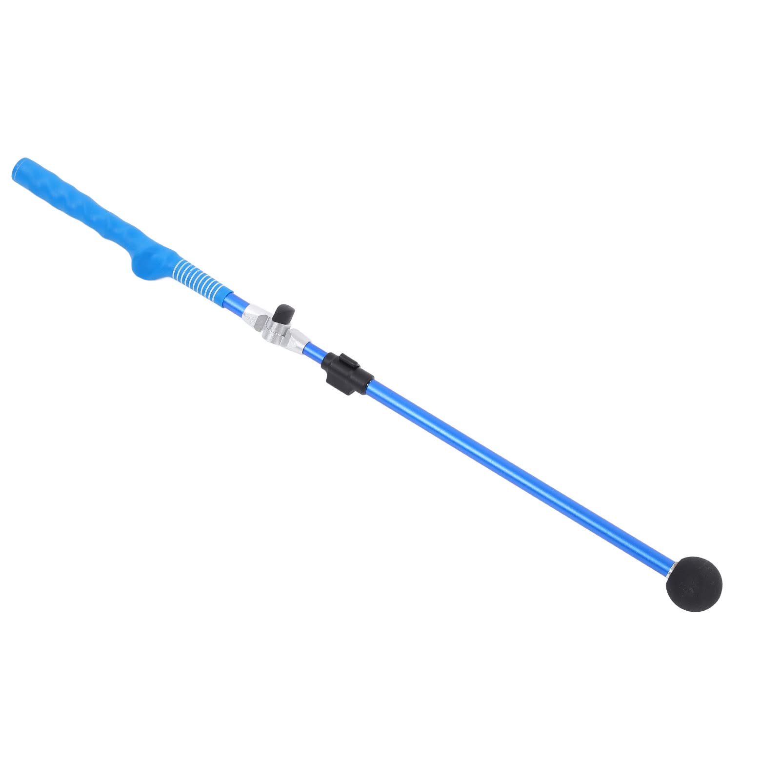 Entrenador de Swing de Golf telescópico para Exteriores, ejercitador de la posición Correcta de Las Manos con empuñadura de Goma Antideslizante, Palo de Swing Plegable de Aluminio (Azul)