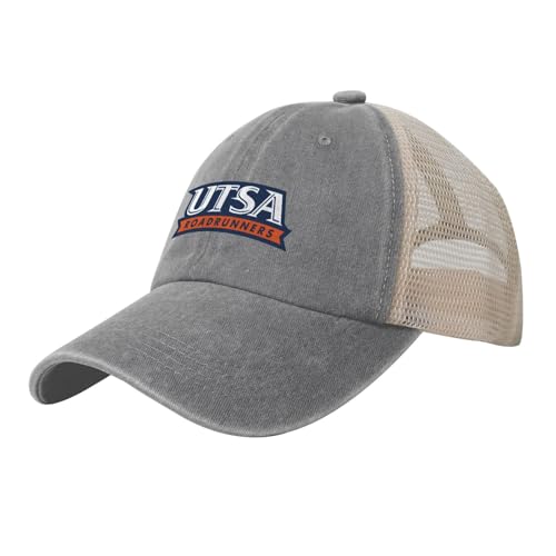 Oicvrct UTSA Roadrunners Adjustable Cowboy Mesh Baseball Cap Hat Gray