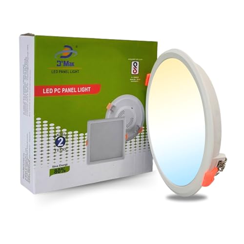 Image of D'Mak 22 Watt Round 3 in 1 LED PC Panel Light for POP & False Ceiling - Cool White, Natural White, Warm White (Pack of 1)