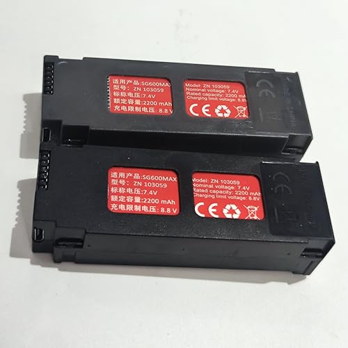 kzzutzs SG600MAX 7.4V 2200mAh Li-ion Battery 2PCS for SG600 MAX RC Quadcopter Drone Lithium-Battery Replacement Spare Parts