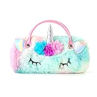 Hifot Plüsch Einhorn Brillenetui Hardcase, Sonnenbrille Brillenbox Tragbare Brillenetui für Kinder