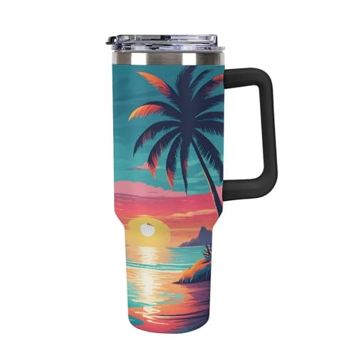 40oz Palm Tree Insulated Tumbler