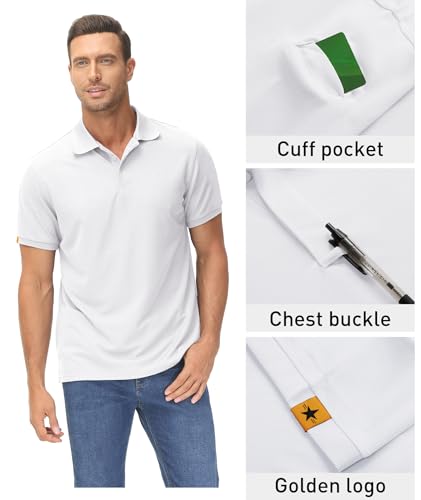 Image of ZITY Mens Polo Shirt Short Sleeve Sports Tactical T-Shirt Athletic Golf Polos Daily Casual Stylish Collared Shirts for Men