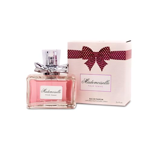 A CENTER Mademoiselle Women's Perfume, Gift for Her, Fragrance Gift for Women, Eau De Parfum Spray, Floral & Sweet Scent Beautiful Bottle 100ML for Work Days
